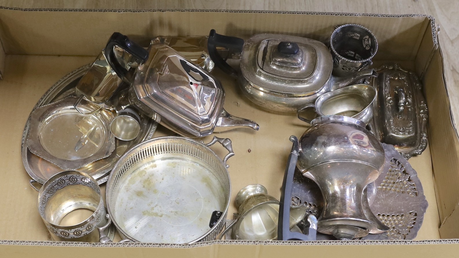 A selection of various plated wares